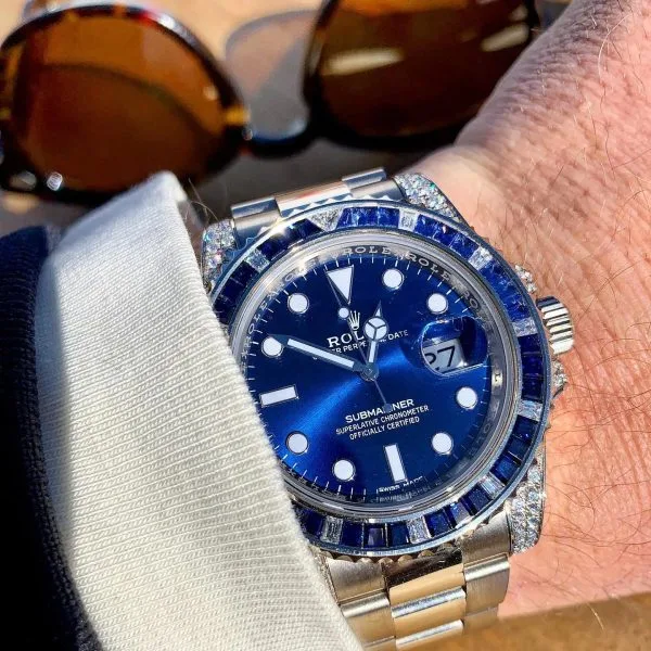 Rolex Submariner Date 116659 SABR 18k White Gold Diamonds Sapphires UNWORN(AAAAA version) - Image 7