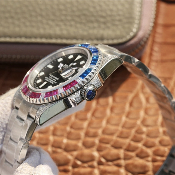 SUBMARINER SILVER BLUE / RED DIAMOND 40MM 116759 SAru-78209 - Image 8