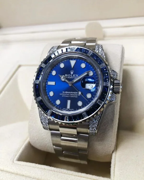 Rolex Submariner Date 116659 SABR 18k White Gold Diamonds Sapphires UNWORN - Image 6