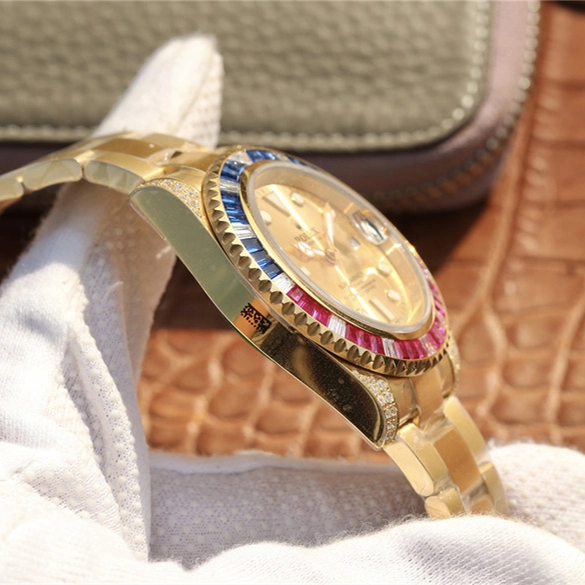 SUBMARINER GOLDEN BLUE / RED DIAMOND GOLD DIAL 40MM - Image 8