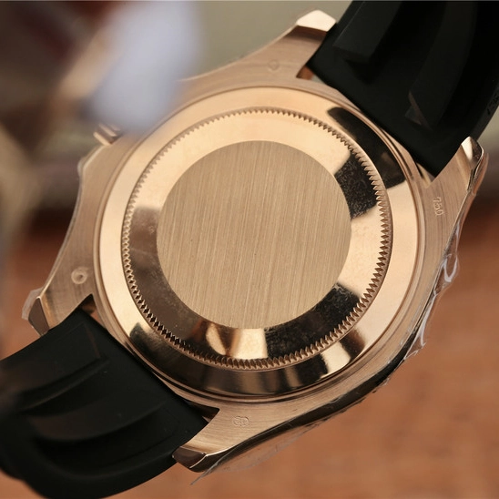 YACHT MASTER 1 GOLDEN DIAMOND BEZEL & DIAL RUBBER STRAP 40MM - Image 4