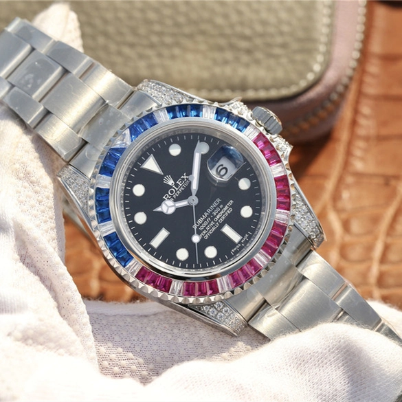 SUBMARINER SILVER BLUE / RED DIAMOND 40MM 116759 SAru-78209 - Image 2