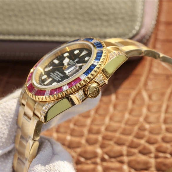 SUBMARINER GOLDEN BLUE / RED DIAMOND BLACK DIAL 40MM - Image 6